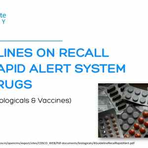 GUIDELINES ON RECALL AND RAPID ALERT SYSTEM FOR DRUGS